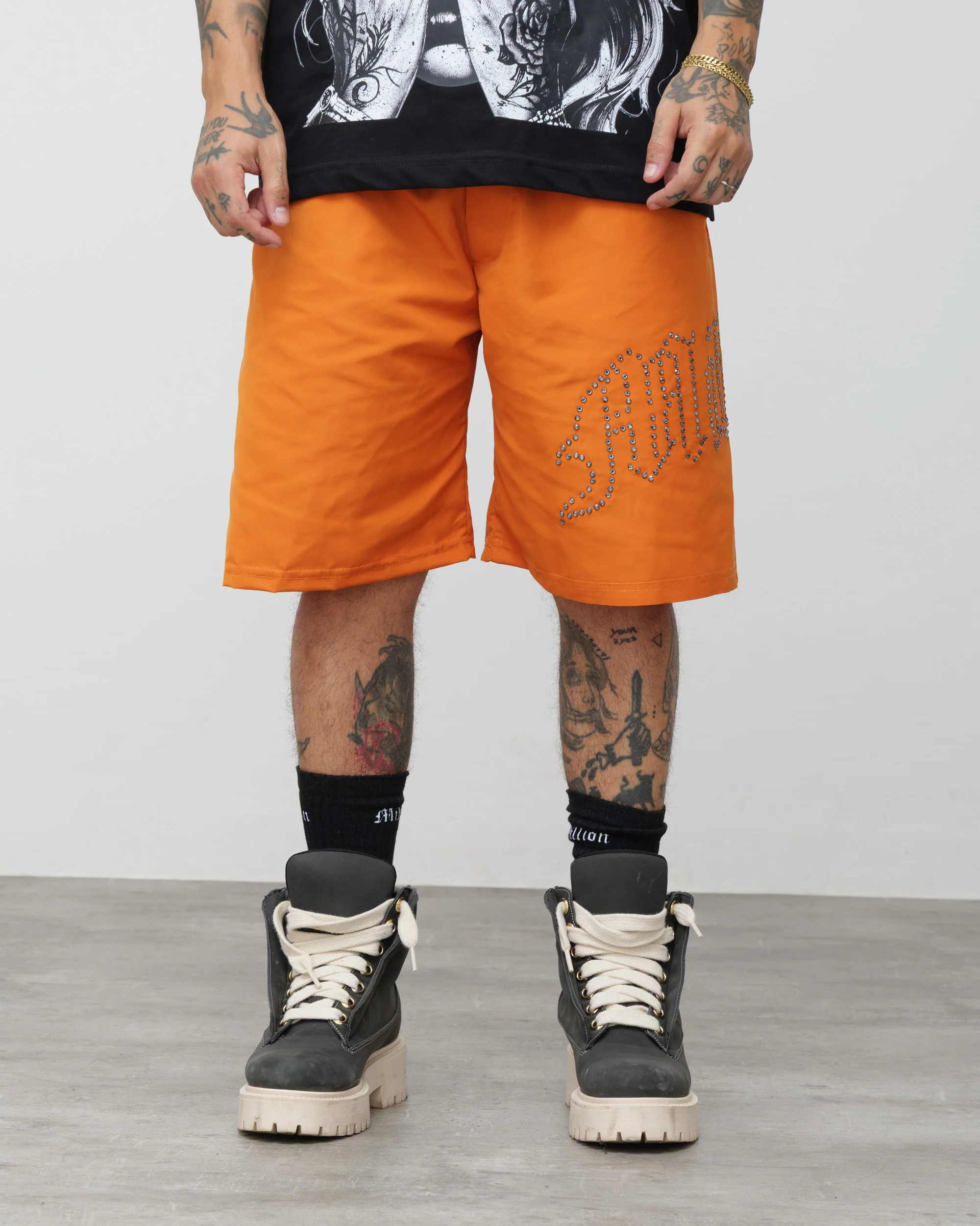 Shorts Tech Arancio - Diamond Nero - Image 3