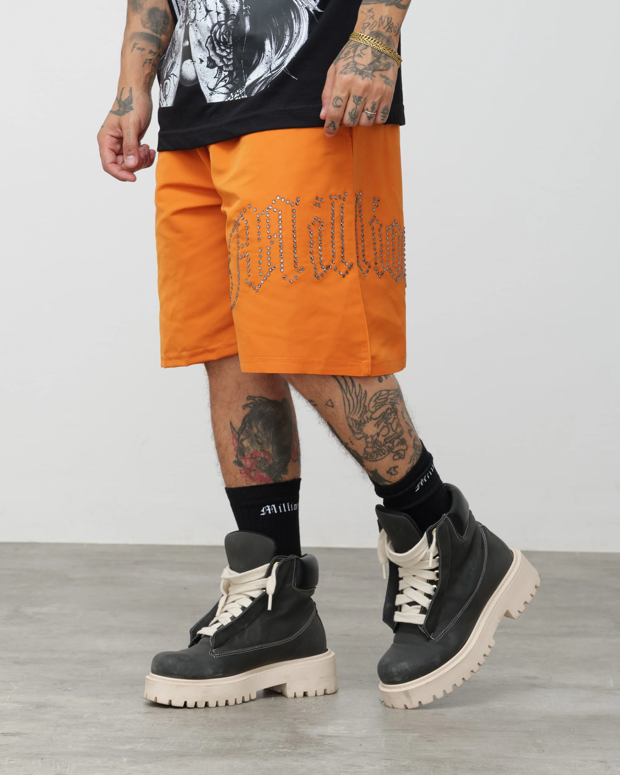 Shorts Tech Arancio - Diamond Nero - Image 4