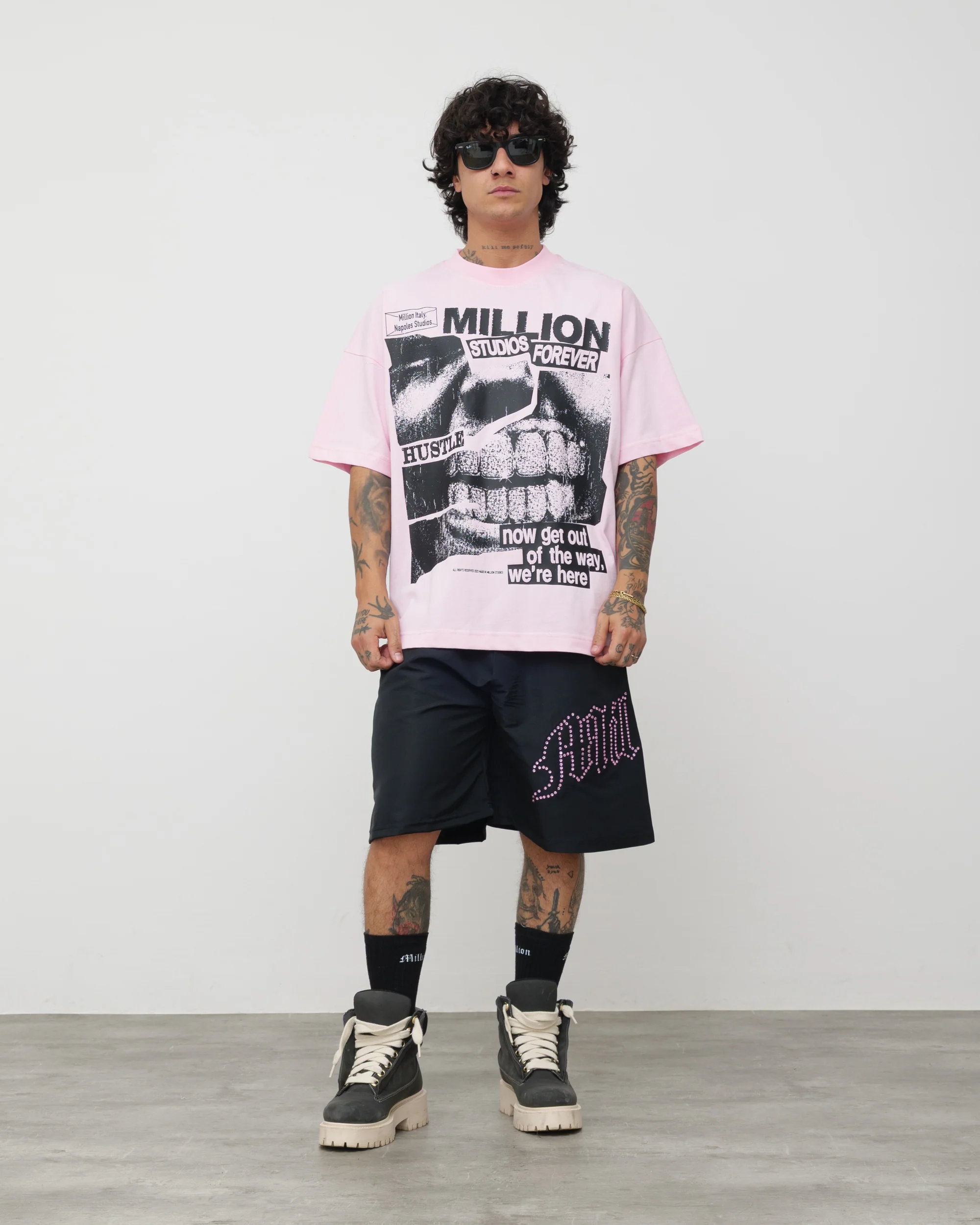 Shorts Tech Nero - Diamond Rosa - Image 2