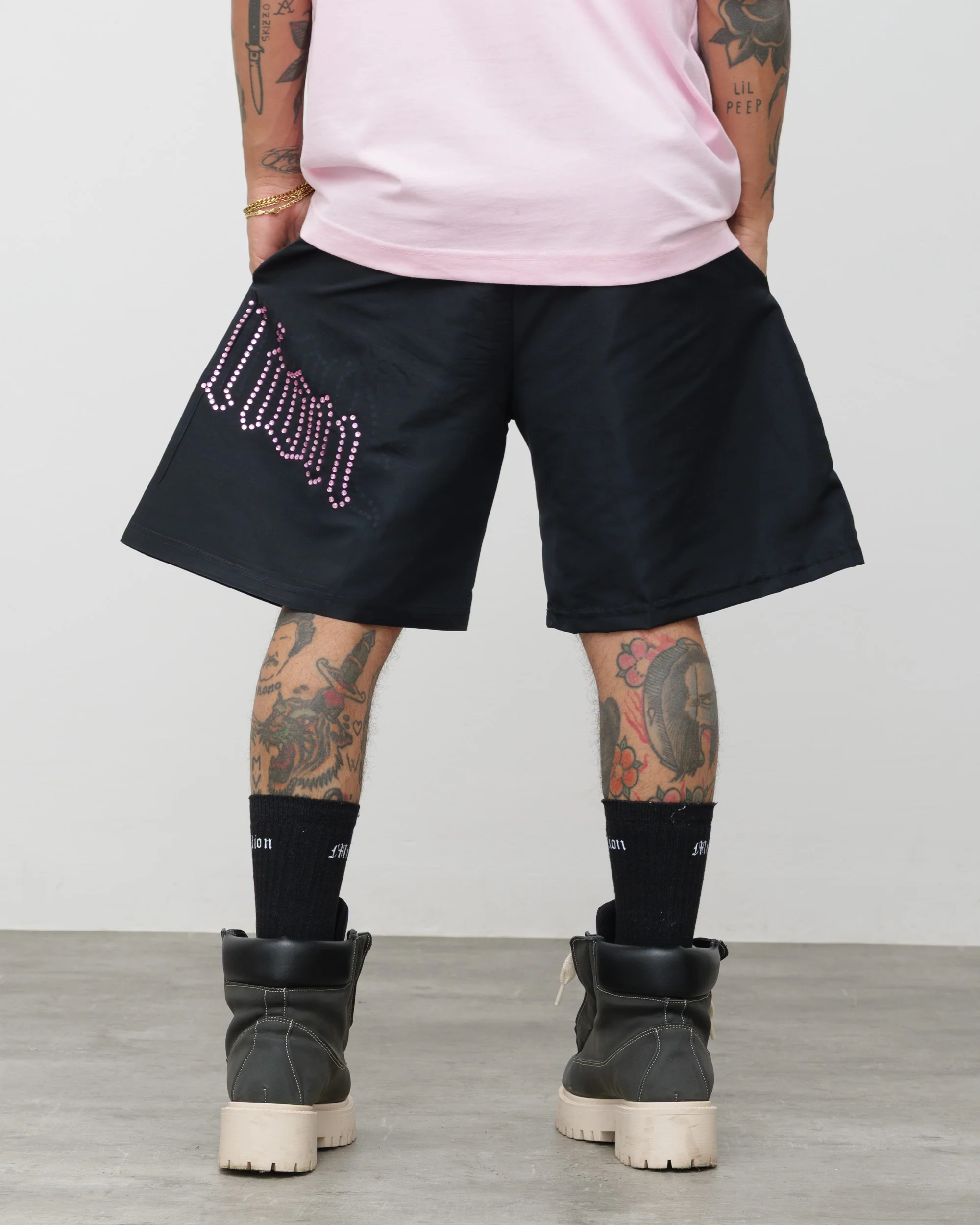 Shorts Tech Nero - Diamond Rosa - Image 5