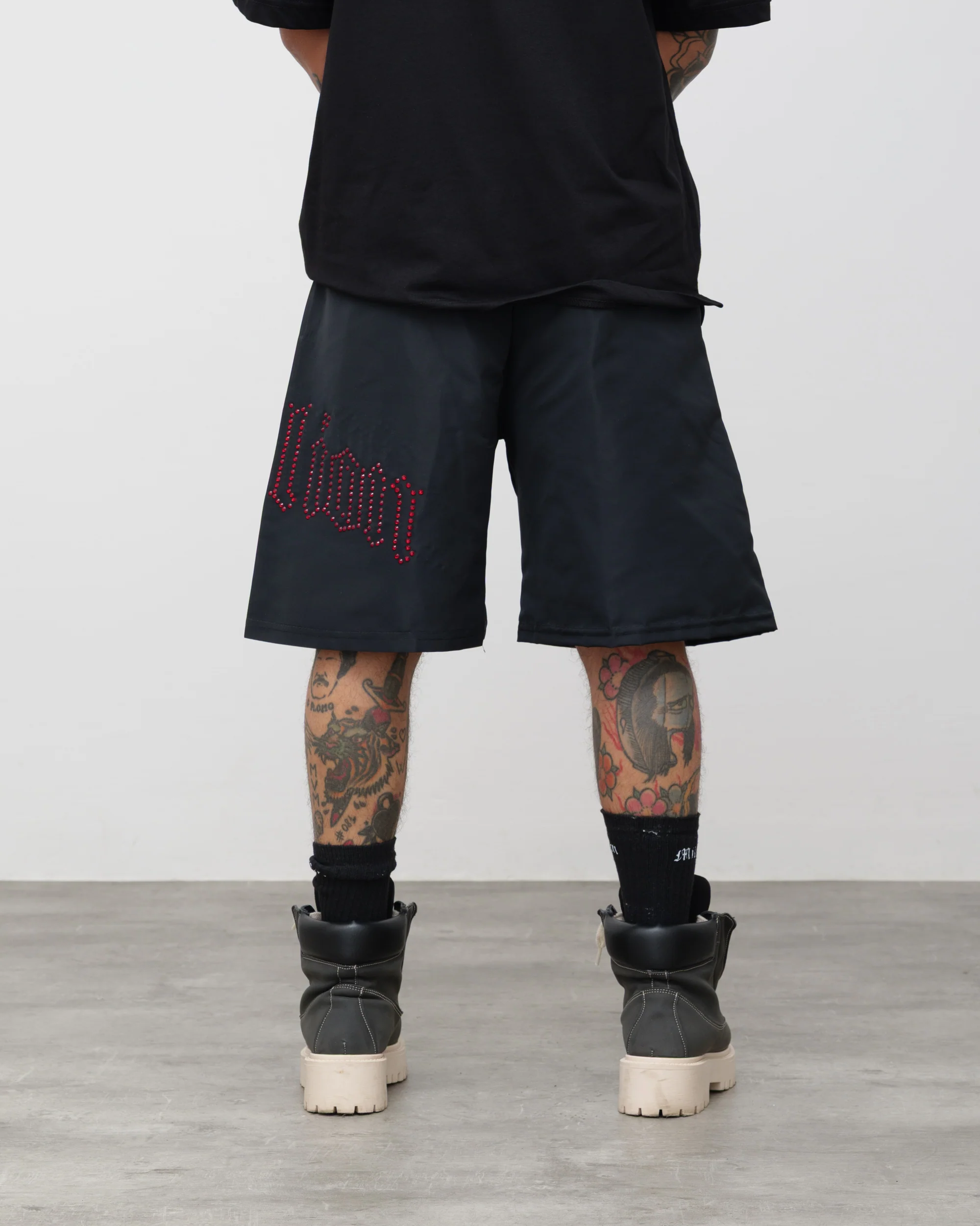 Shorts Tech Nero - Diamond Rosso - Image 4