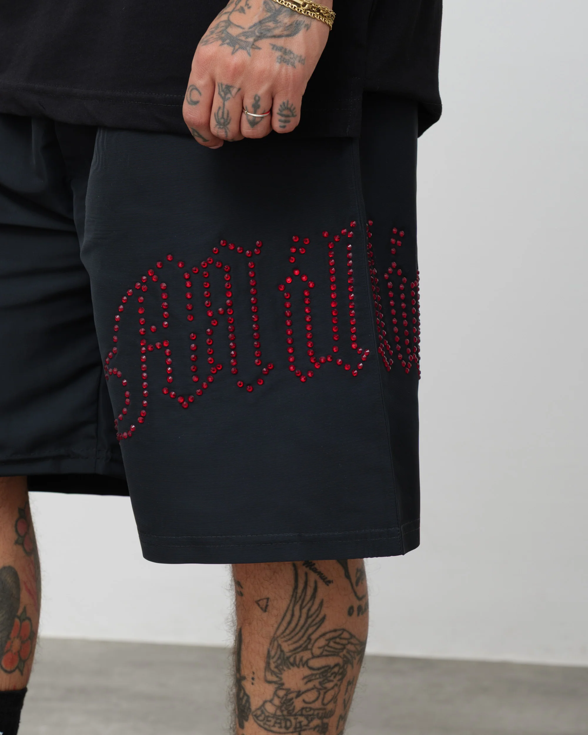Shorts Tech Nero - Diamond Rosso - Image 5