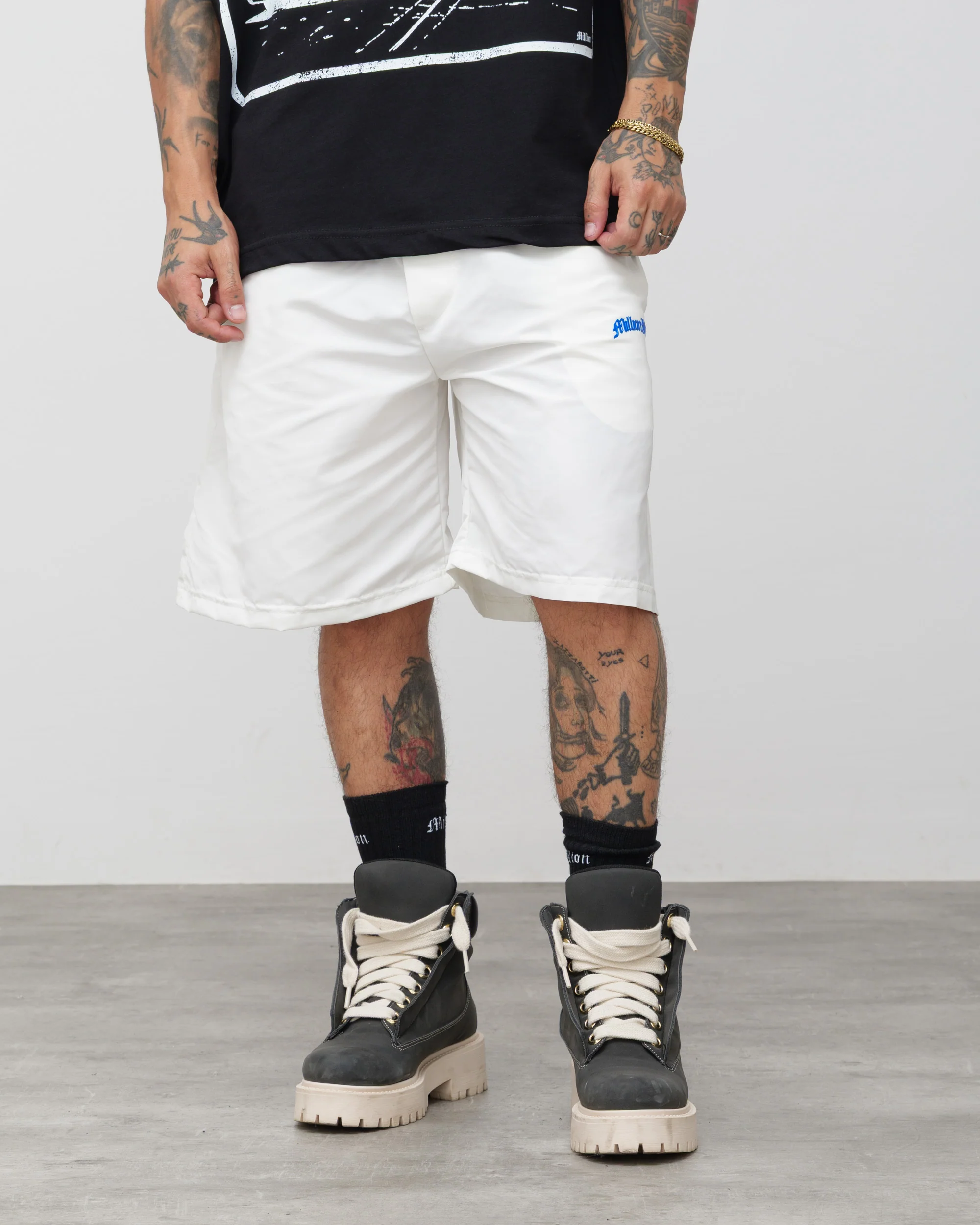 Shorts Tech Nero - Logo Blu - Image 3